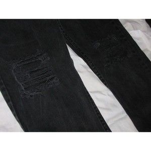 George Men Denim Jeans Size 36x32 Black Regular Straight Distressed.